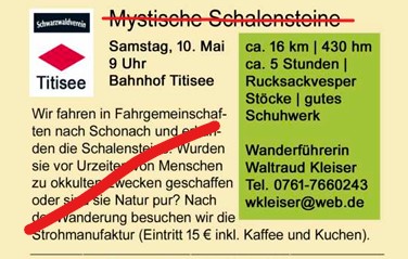Wanderung gestrichen
